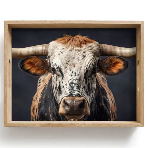 Stier - Kleurrijk - Hoorns Dienblad Rechthoek middel -z3d_shopping