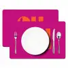 Oh la la - Roze - Oranje - Gestapelde letters Placemat vinyl groot -zzsfeer2_Kitchenyeah-website