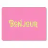 Roze - Groene Bonjour - art-deco muismat rubber klein -3d