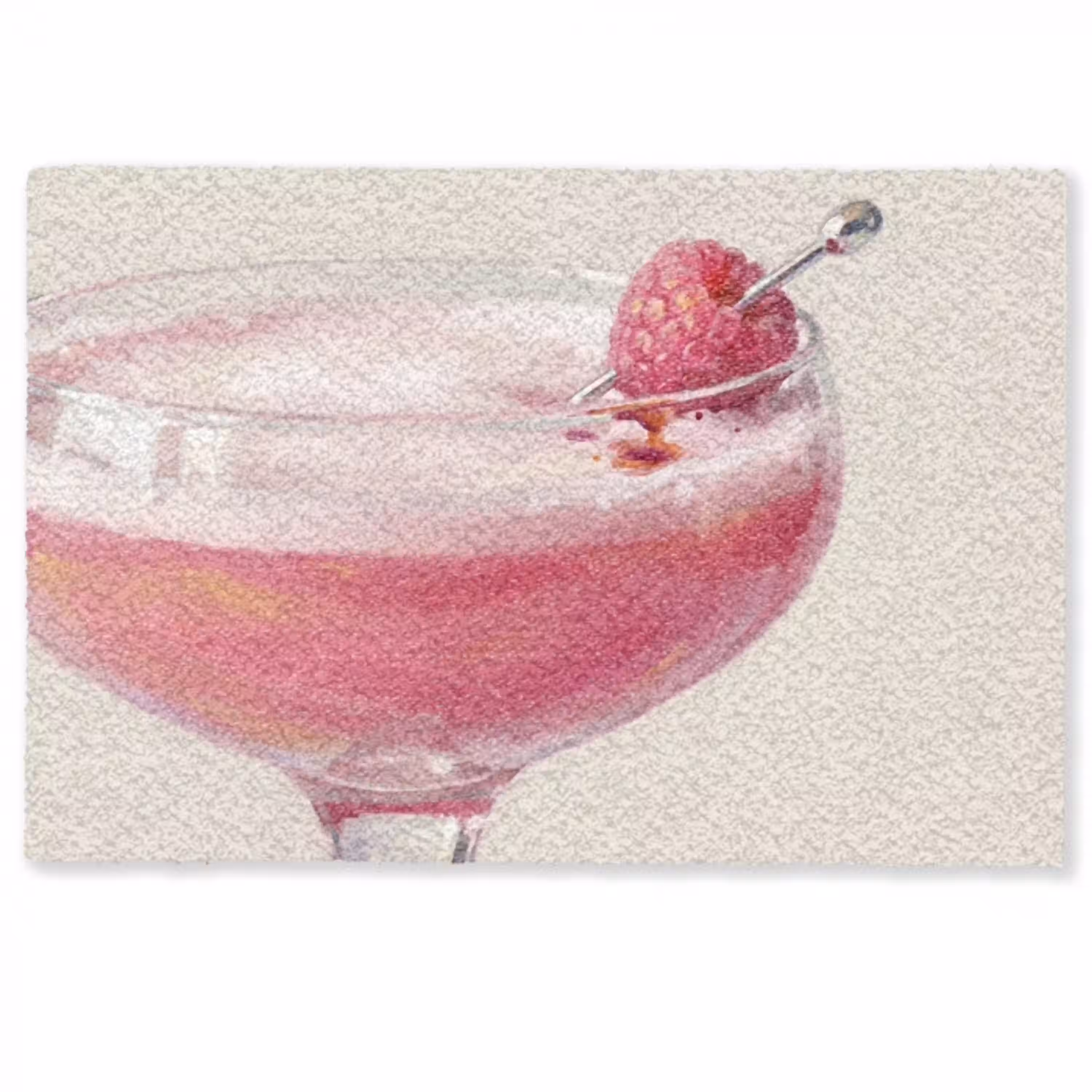 Cocktail - Framboos - Drank - Modern - Roze Deurmat klein -zkaufland3d