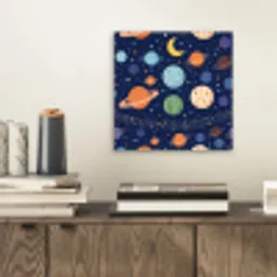Ruimte - Planeten - Kleurrijk aluminium wit klein -sfeer1
