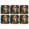Portret - Abstract - Vormen onderzetter kurk middel -3d