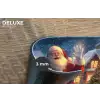 Kerstman - Dorp - Hert - Donker Placemat vinyl groot -closeup