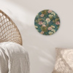 Wilde bloemen - Botanisch - Patroon - Roze - Romantisch Akoestische PET Vilt - Rond klein 838 -sfeer4