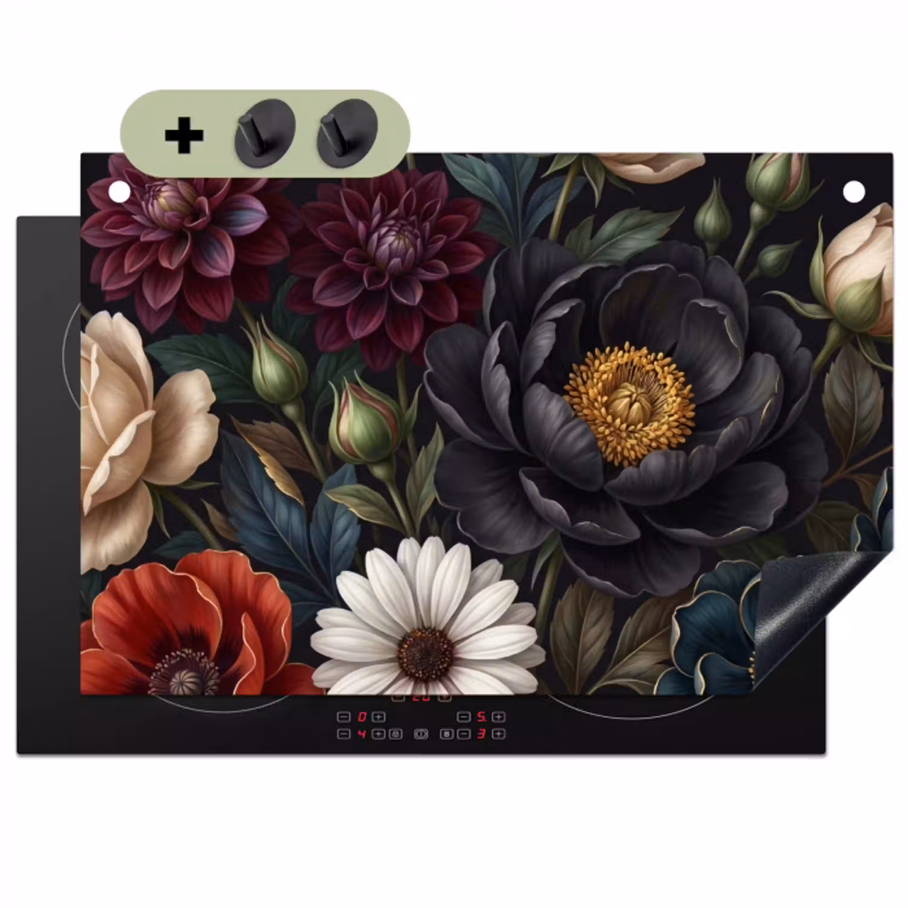 Bloemen - Boeket - Natuur - Klassiek - Weelderig Inductie beschemer met haakjes klein -3d