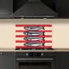 Sardines - Rood en beige strepen keuken achterwand spatscherm klein -sfeer1