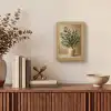 Vaas - Olijftakken - Bladeren - Beige Light Box met kabel (Tafellamp) klein -sfeer2