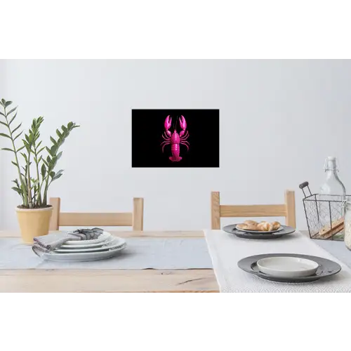 Kreeft - Felroze - Stippen - Opvallend Muursticker klein -eettafel
