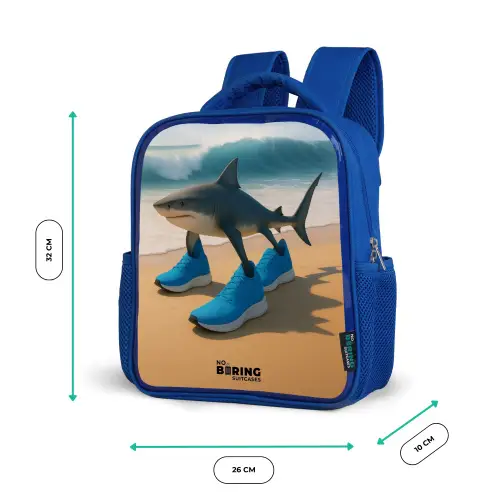 Tralalero tralala Kinderrugzak - Blauw middel -productfoto_formaten