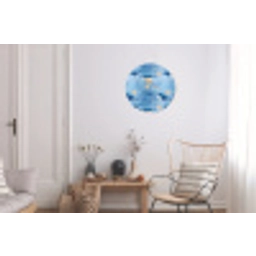 Walvissen - Oceaan - Blauw Wandcirkel aluminium klein 190 -woonkamer
