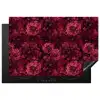 Dahlias - Bloemen - Rood Inductie beschermer vinyl 3mm klein 276 -3d