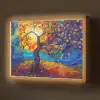 Boom - Zon - Verflook - Kleuren - Abstract Light Box met batterij (Wandlamp) middel -z3d_website