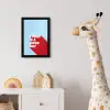 Today is a good day - Rood - lichtblauw fotolijst zwart zonder passe partout klein -usfeer4_kinderkamer