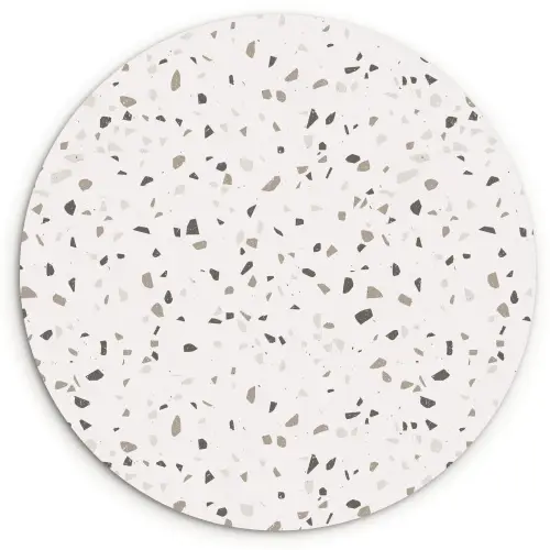 Terrazzo -  Patroon  -  Créme Wandcirkel kunststof plaat 5mm dik klein 188 -3d