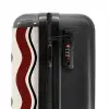 Golvende strepen in rood NBS - Handbagage koffer - Kinderen Unisex middel -slot