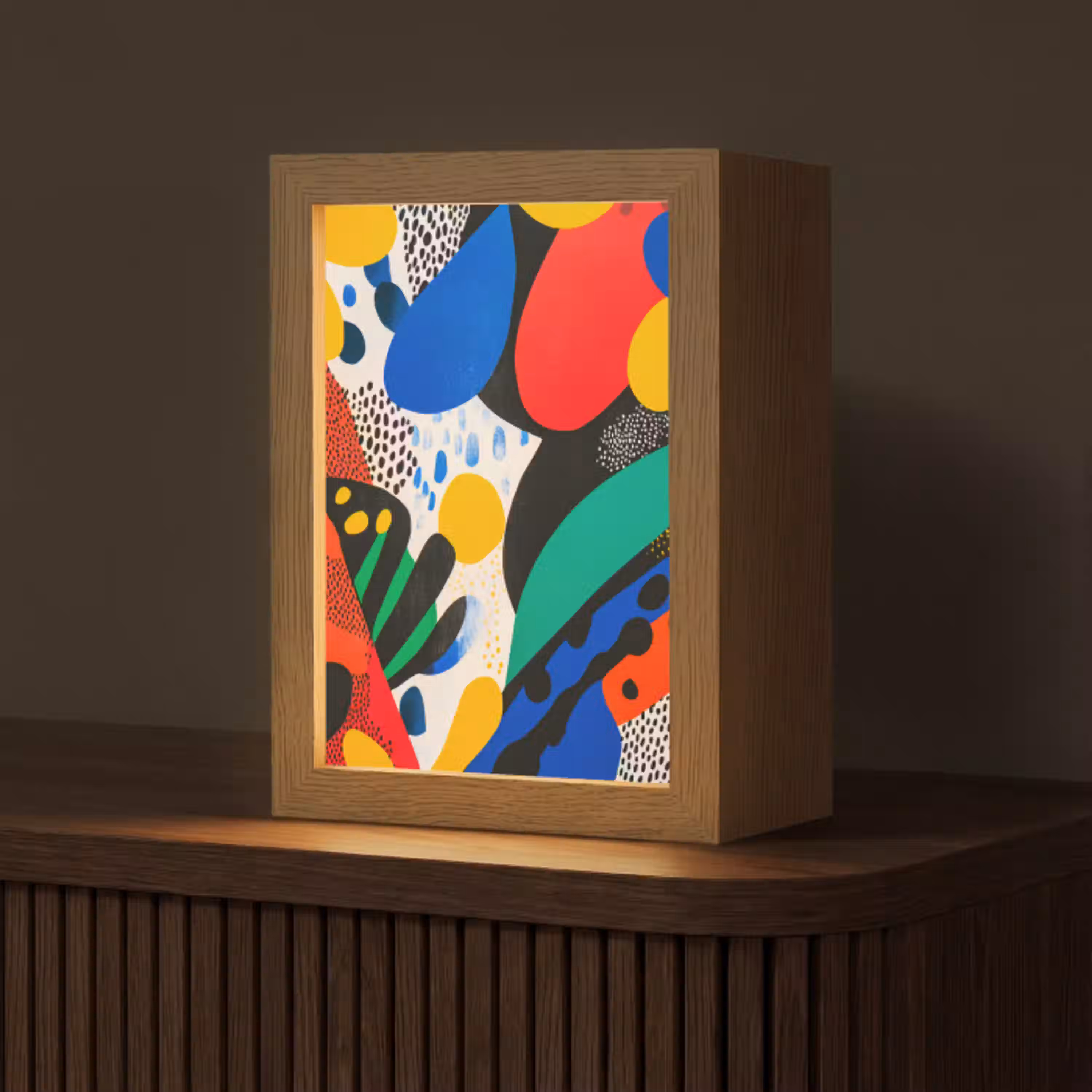 Abstract - Planten - Vormen - Kleurrijk Light Box met kabel (Tafellamp) klein -z3d_website