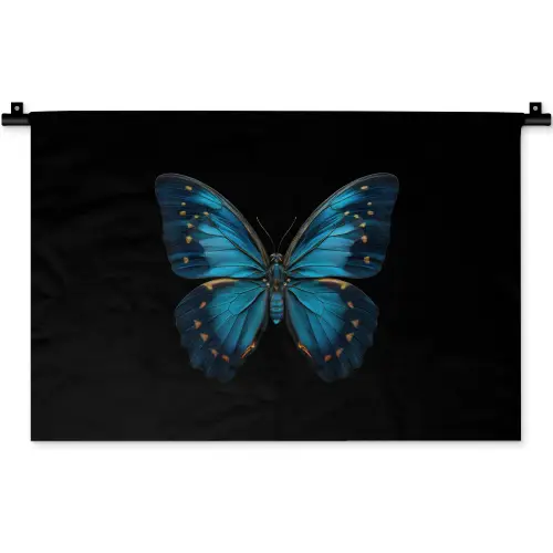 Vlinder - Blauw - Contrast Wandkleed katoen klein -zz3d