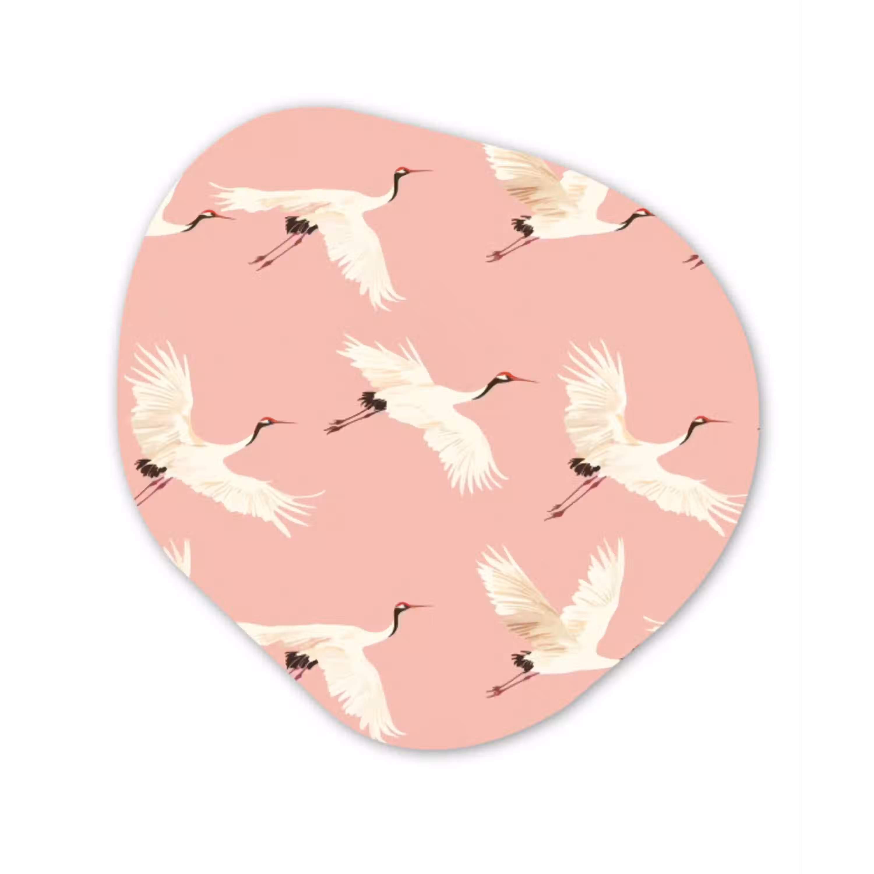 Modern - Kraanvogels - Roze Wandcirkel Organisch Forex 3mm klein 629 -3d