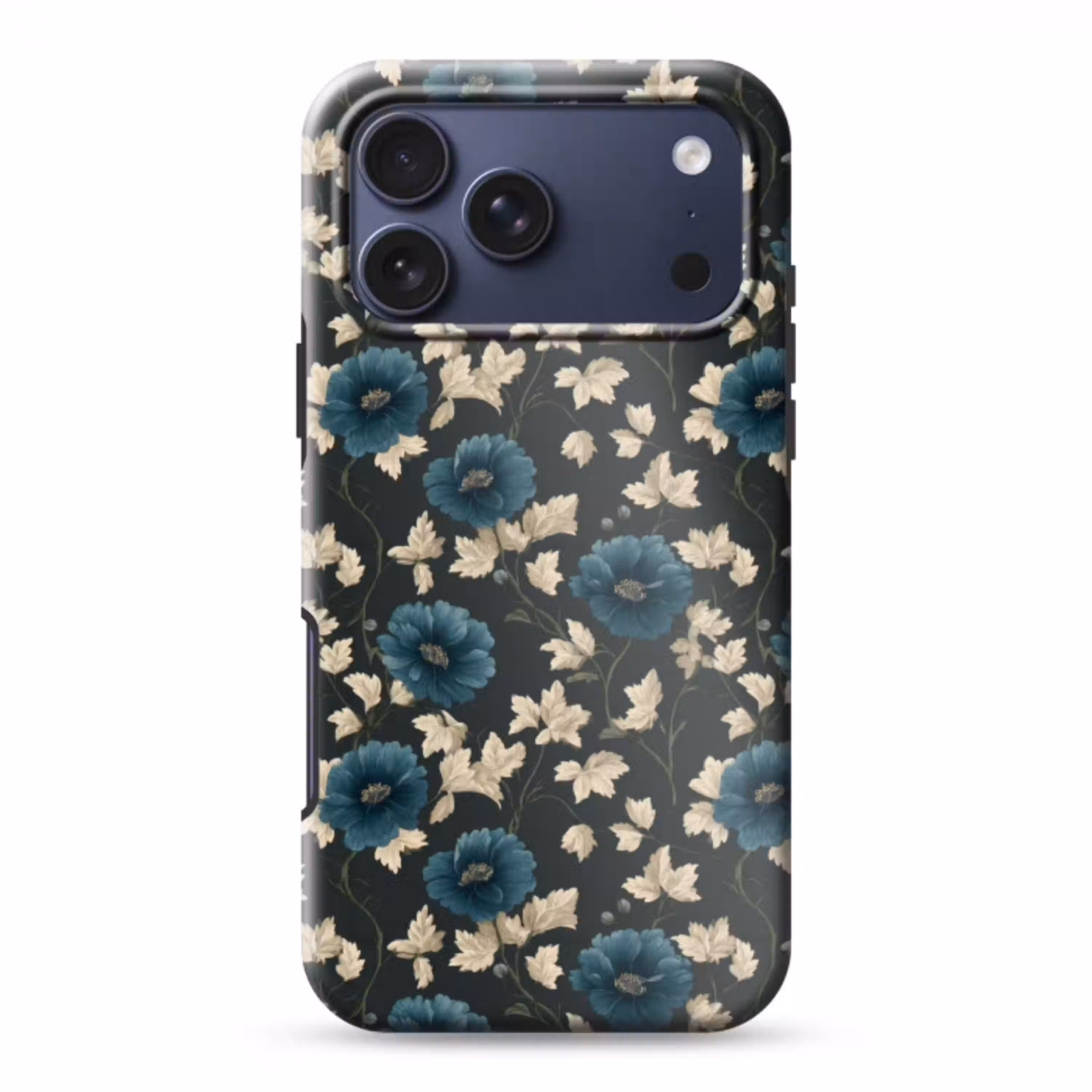 Botanisch - Bloemen - Blauw Toughcase MagSafe Apple iPhone 17 Pro Max klein 1019 -3d
