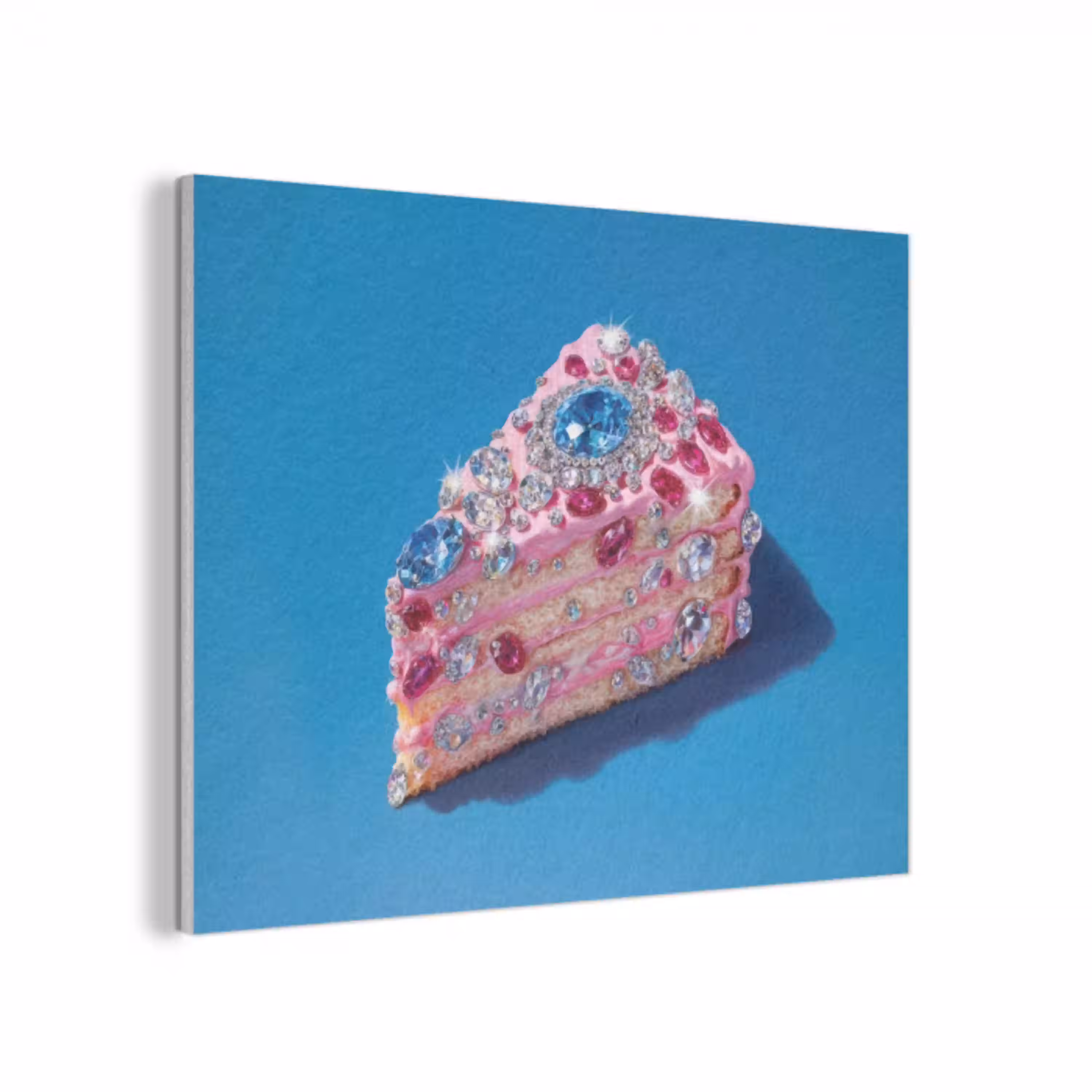 Taart - Edelstenen - Glitters - Roze PET vilt klein -3d