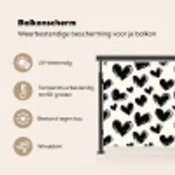 Hartjes - Patroon - Zwart Balkonbeschermer Duitsland klein 596 -specs_NL