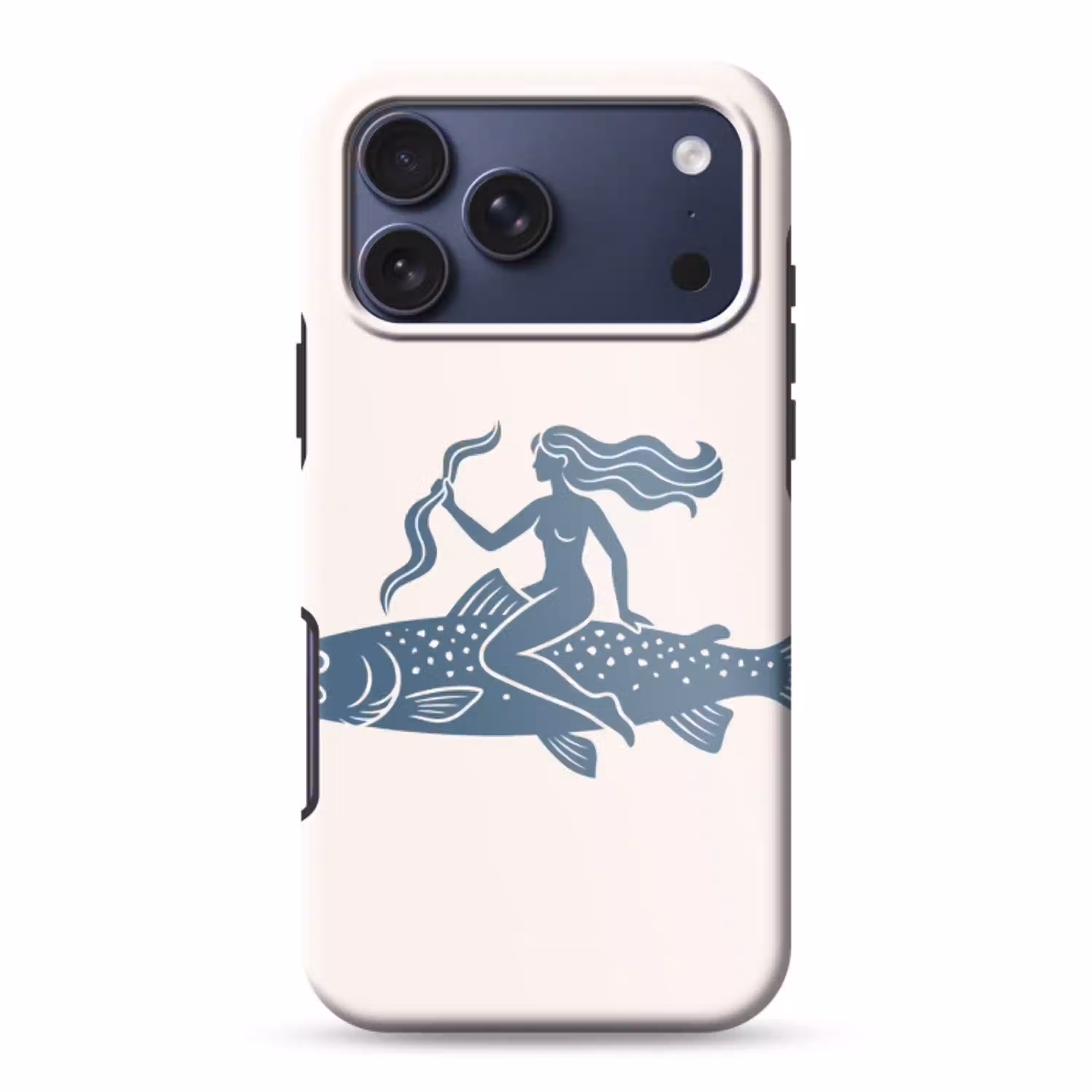 Vrouw - Vis - Fantasie - Abstract - Blauw Toughcase MagSafe Apple iPhone 17 Pro Max klein -3d