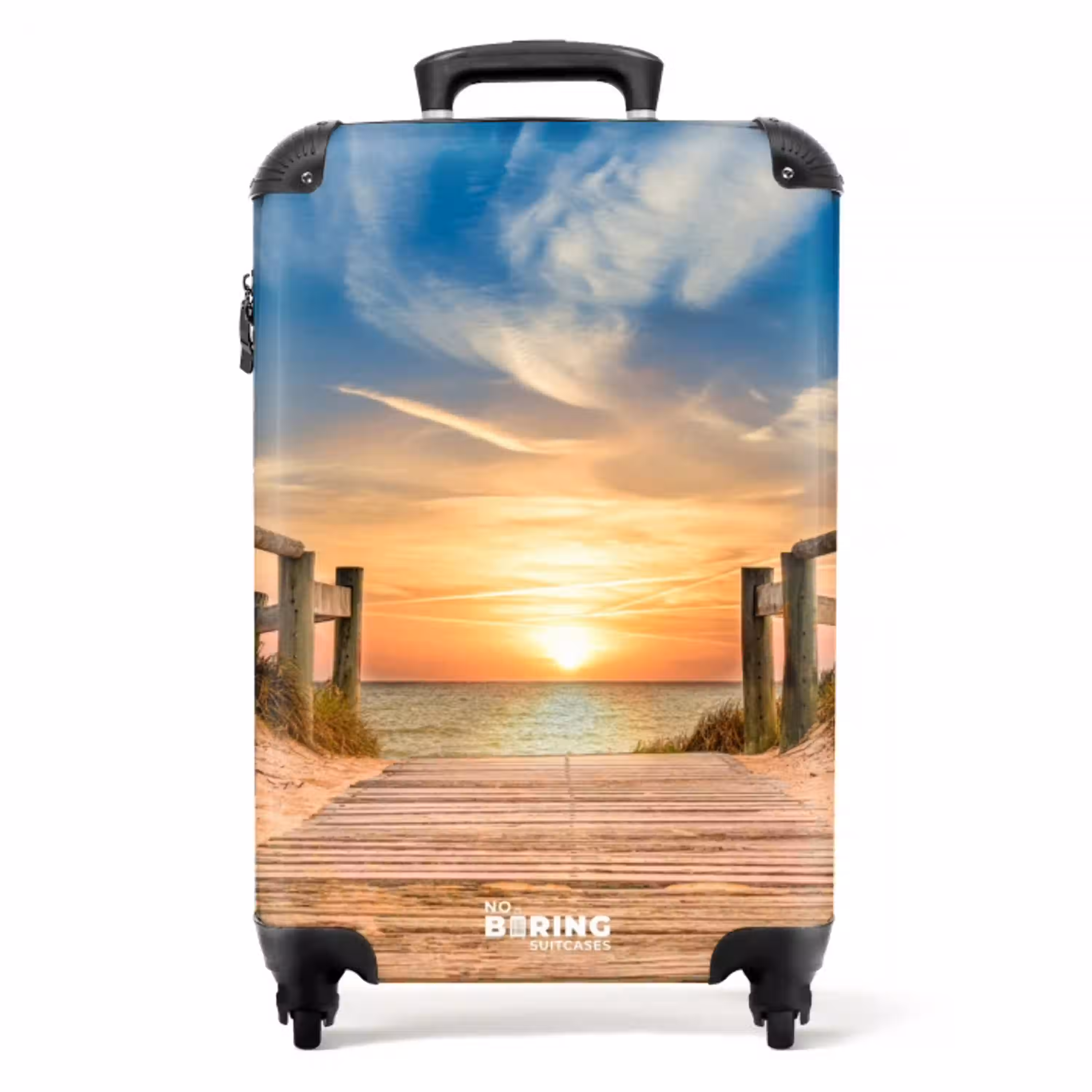Strand pad bij zonsondergang NBS - Handbagage koffer - Unisex middel -productfoto_recht
