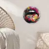 Lippen - Graffiti - Expressief Wandcirkel kunststof plaat 5mm dik klein -sfeer5