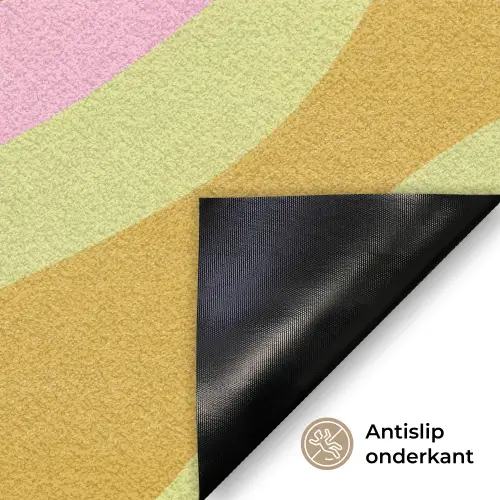 Lijnen - Pasteltinten - Golvend Deurmat klein -antislip_NL