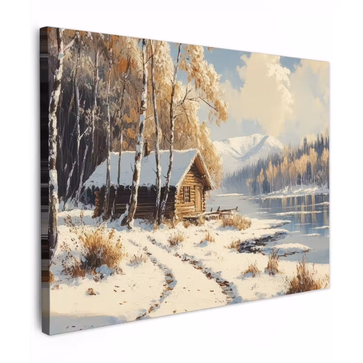 Canvas schilderij - Winter - Sneeuw - Huis - Natuur