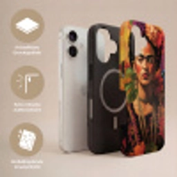 Vrouw - Bloemen - Papegaai - Schilderachtig Toughcase MagSafe Apple iPhone 17 klein -USP_Lagen_DE