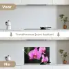 Roze orchidee keuken achterwand spatscherm klein -voor_na_NL