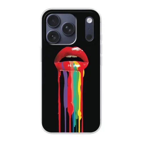 Lippen - Kleuren - Zwart Telefoonhoesje iPhone 17 Pro klein -3d