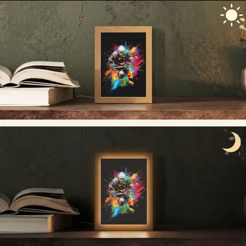 Graffiti - Sport - IJshockey - Hockey Light Box met kabel (Tafellamp) klein -sfeer3