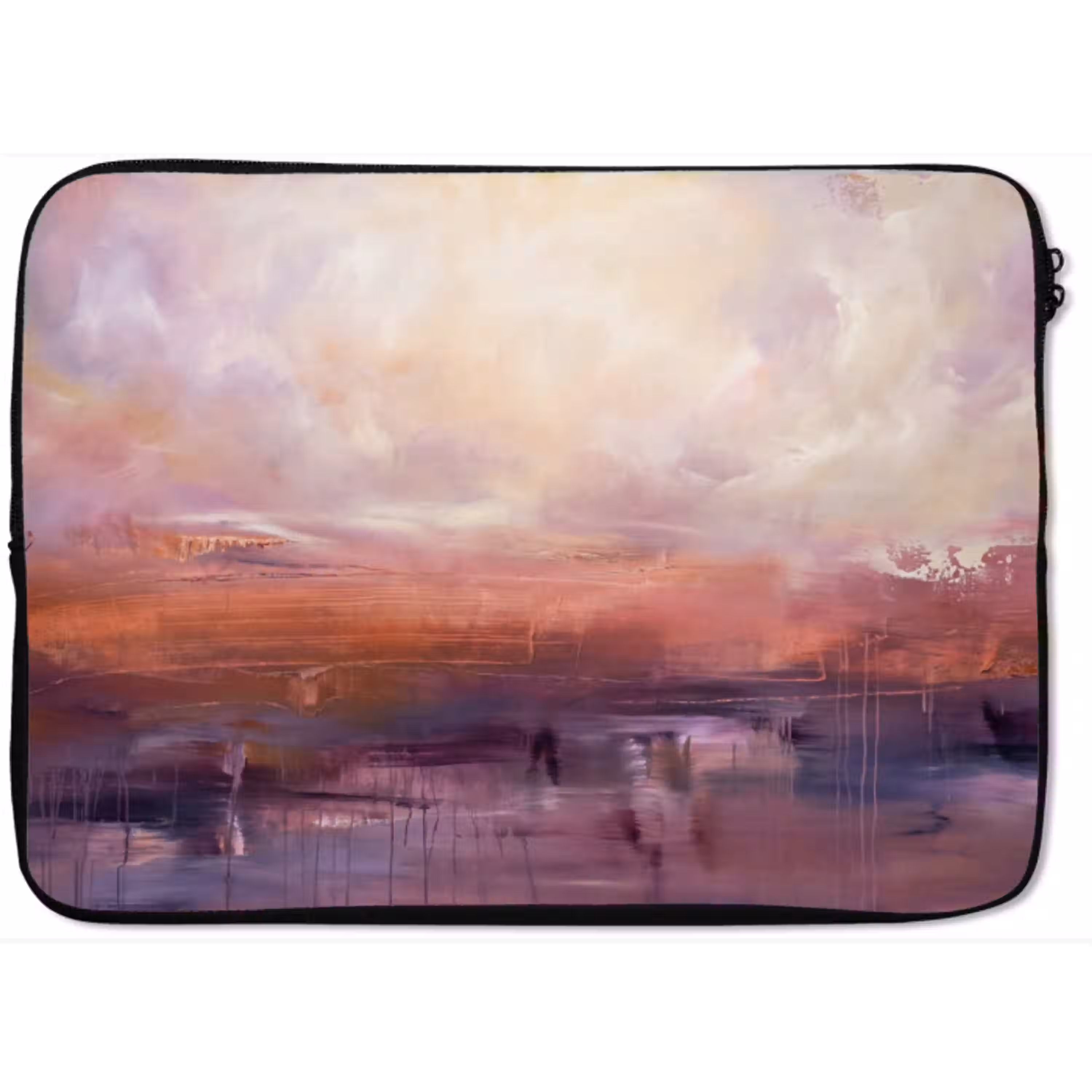 Abstract - Landschap - Modern - Paars - Oranje laptophoes neopreen klein -zkaufland3dotto