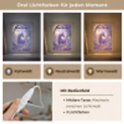 Eenhoorn - Paars - Sprookje - Fantasy dier Light Box met kabel (Kinderlampje) klein -USP_lichtkleurDE