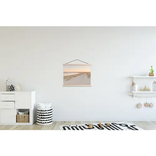 Kustlijn - Horizon - Hek textielposter latten blank klein -kinderkamer