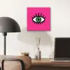 Minimalistisch - Oog - Roze aluminium wit klein -sfeer5