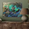 Veren - Pauwveren - Pauw - Blauw - Kunst PET vilt klein -sfeer2