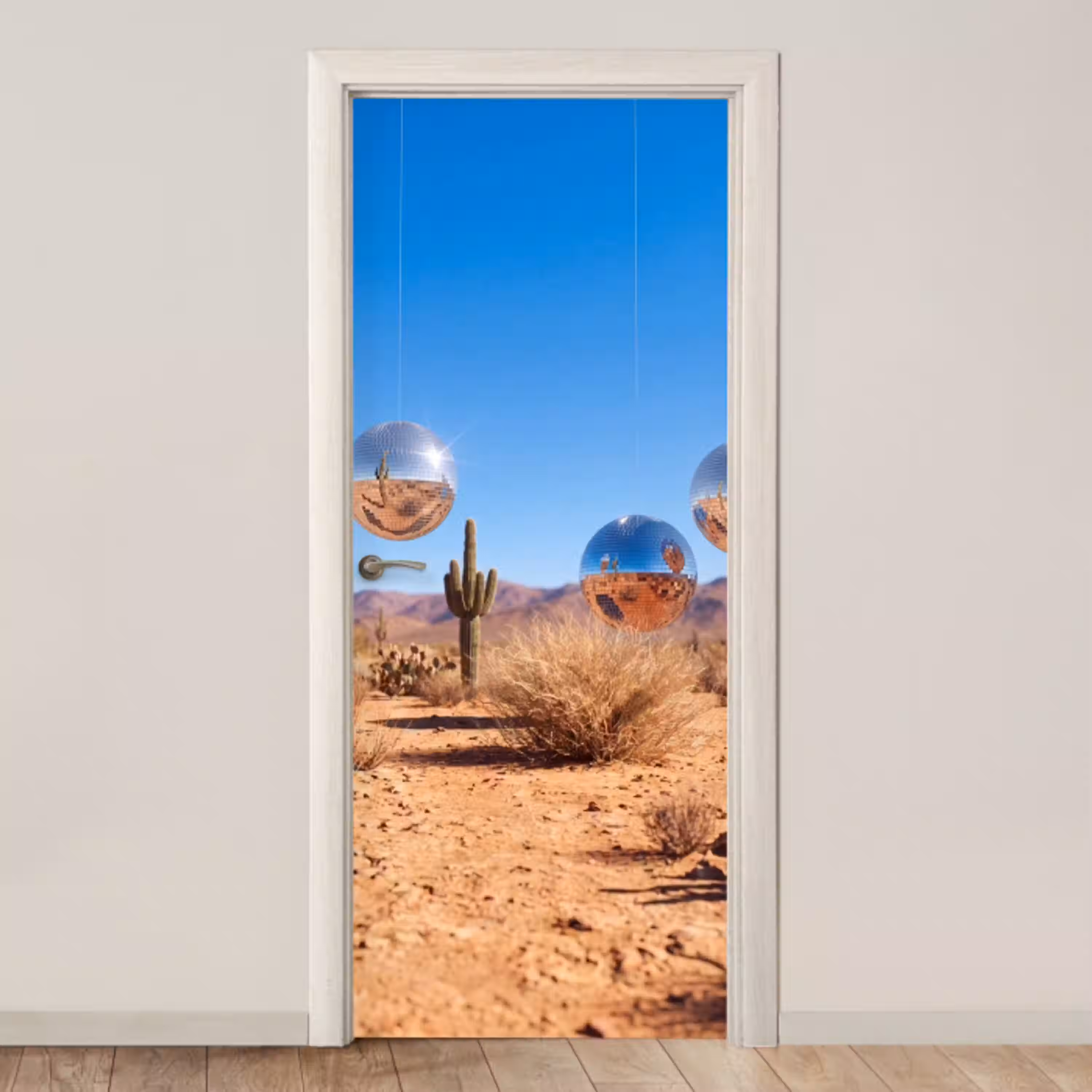 Woestijn - Spiegelbal - Kunst deurposter klein -3d_beige