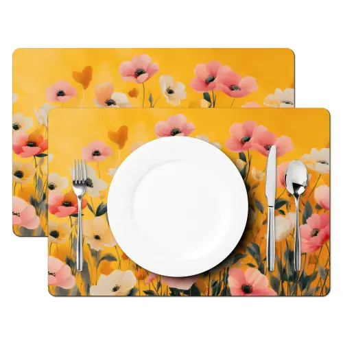 Bloemen - Veld - Geel Placemat vinyl groot -zzsfeer2_Kitchenyeah-website