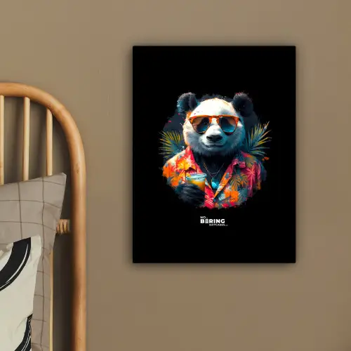 Panda als tropische straatkunst canvas 2cm klein -sfeer3