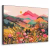 Zonsondergang - Bergvallei - Contrast Textielframe zwart klein -3d