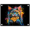 Kat - Graffiti - Kleurrijk - Wafel - Eten tuinposter los doek klein -3d