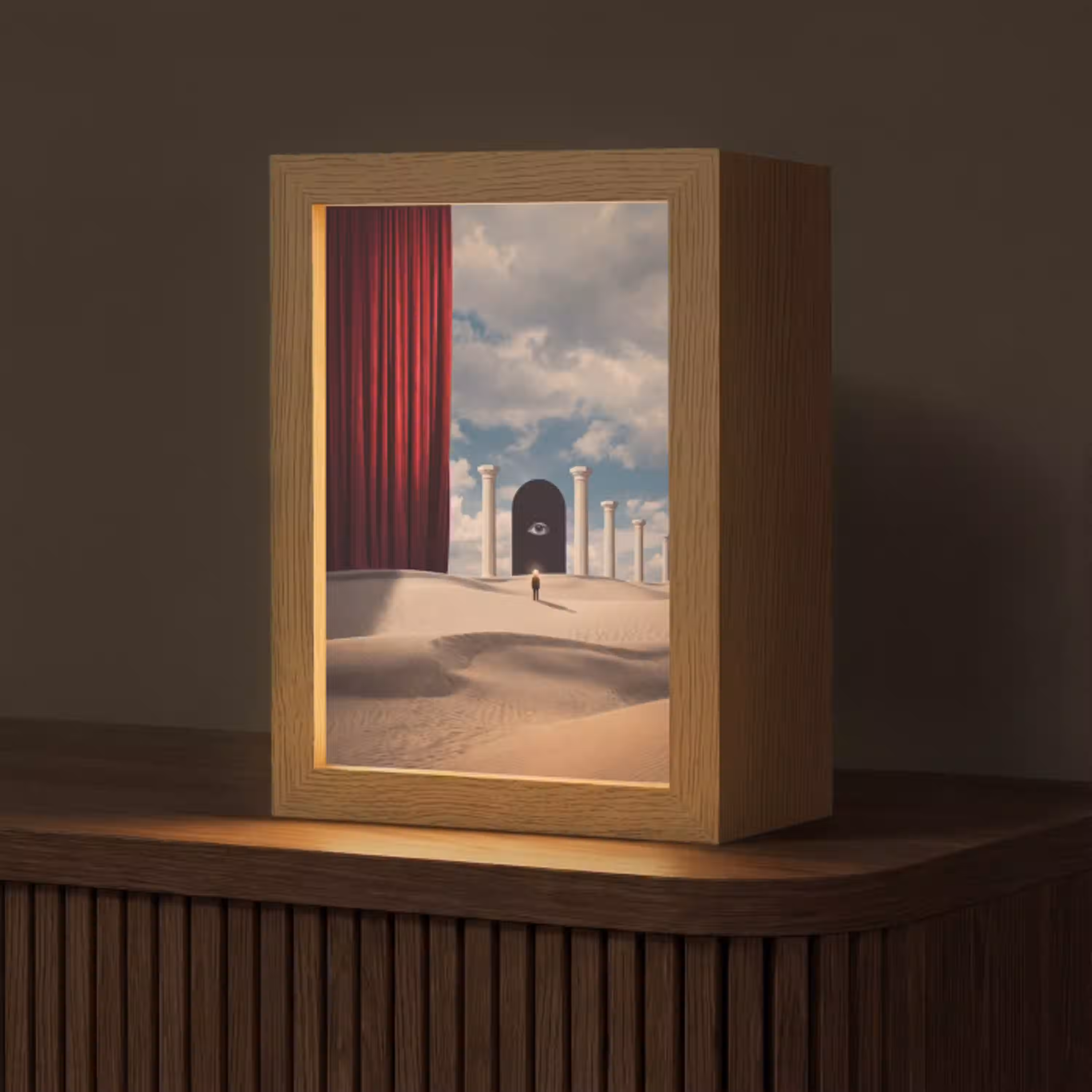 Droom - Woestijn - Oog Light Box met kabel (Tafellamp) klein -z3d_website