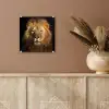 Leeuw - Dieren - Zwart - Licht - Bruin - Portret plexiglas 5mm klein -sfeer5