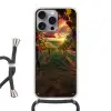 Wijngaard - Druiven - Zonsondergang Hoesje iPhone 16 Pro Max met koord klein -3d