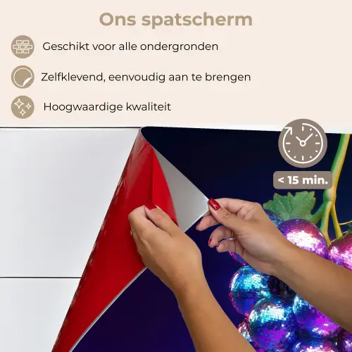 Quote - Neon - Disco - Druiven keuken achterwand spatscherm klein -spatscherm_NL