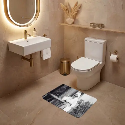 Modern - Vrouw - Zwart - Wit WCmat klein -sfeer3