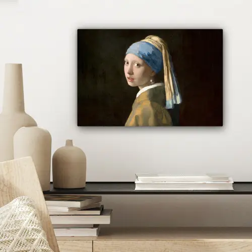 Meisje met de parel - Schilderij - Oude meesters - Vermeer canvas 2cm klein -sfeer6